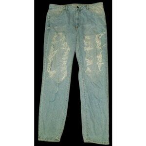 FOREVER 21 Distressed Denim Boyfriend Jeans Juniors Size 30